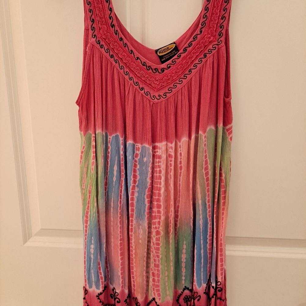 Womans tie dye sleeveless tunic tank